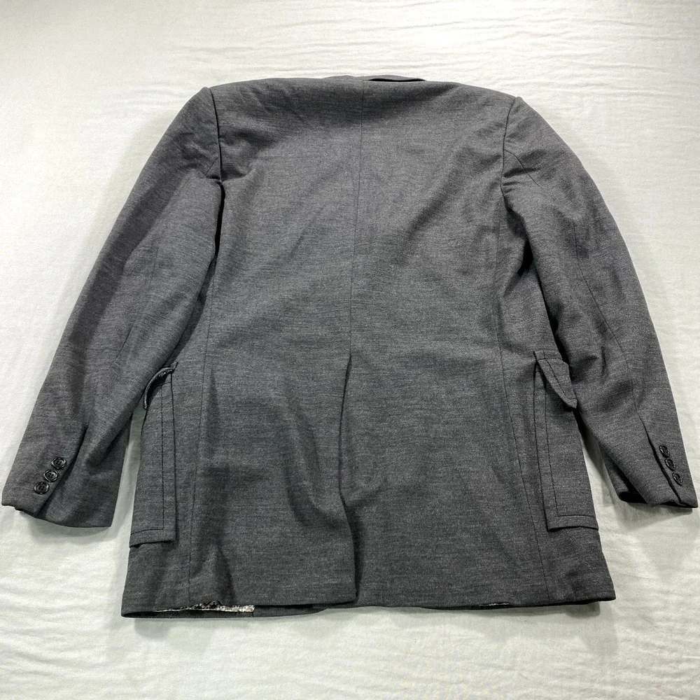 VINTAGE Cricketeer Blazer Mens 44R Gray Double Knit Polyester Sport Coat Jacket‎